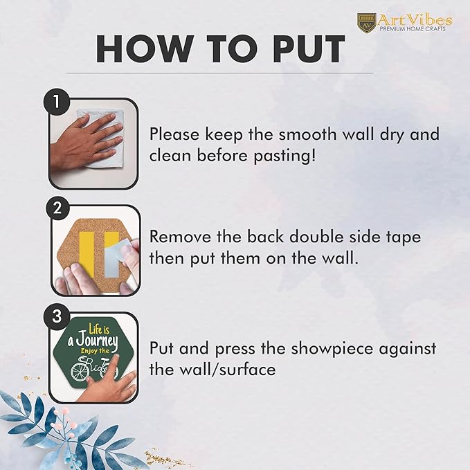 Artvibes Decorative Modern Wooden Wall Hanging Decoration for Home | Quotes Decor Item | Pack of 13 Pieces