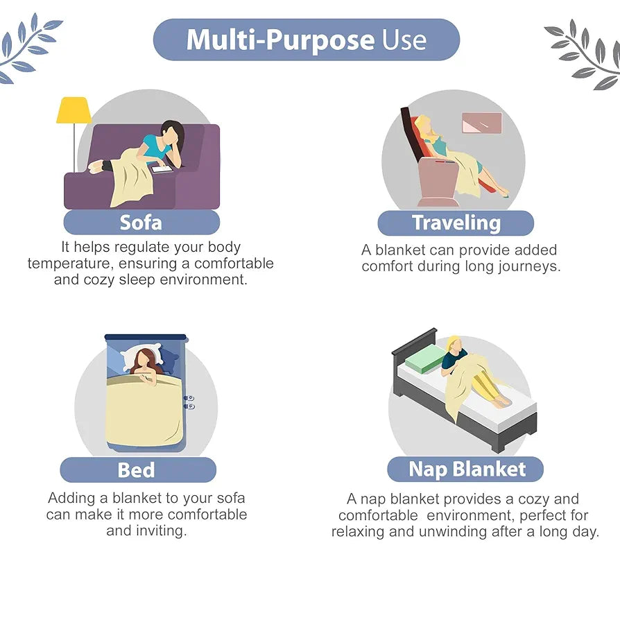 Divine Casa 120 GSM Microfiber Single Kids Dohar Soft & Lightweight Throw Blanket Rain Dash Pattern Colour Rainy Blue