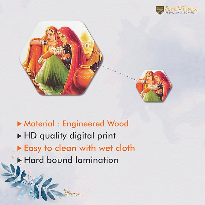 Artvibes Decorative Modern Wooden Wall Hanging Decoration for Home | Pack of 13 Pieces