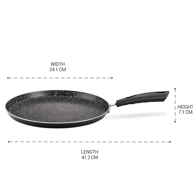 Milton Pro Cook Granito Induction Omni Tawa 24 cm, Black - 572 gms