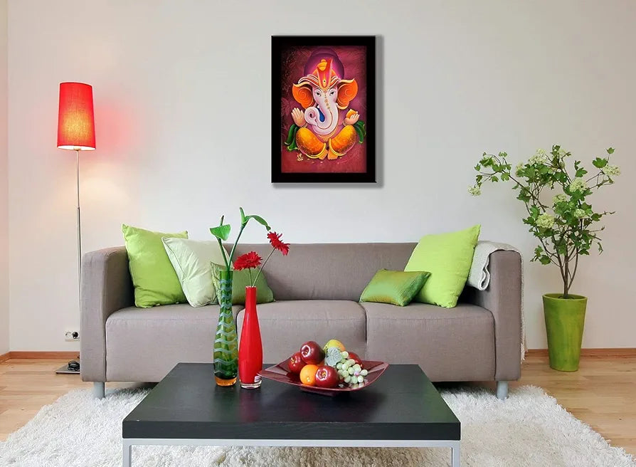 Lifehaxtore Ganesha Art Framed painting Laddu Ganesha