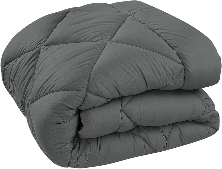 Cloth Fusion Reversible AC Comforter Set Double Bed Soft Microfibre King Size Quilt Blanket for Winter Grey & Maroon