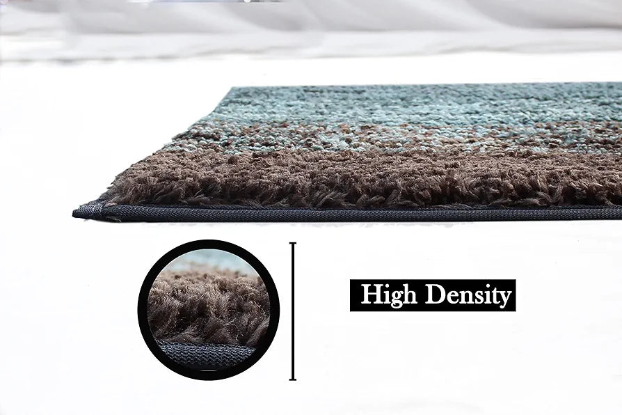 Luxe Home Bath Mat Super Soft Anti Skid Slip Water Soak Washable Oyster Door Mats Colour Burnt Green (Pack of 2)