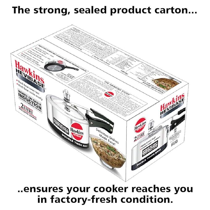Hawkins 2 Litre Hevibase Pressure Cooker Induction Inner Lid Cooker Silver