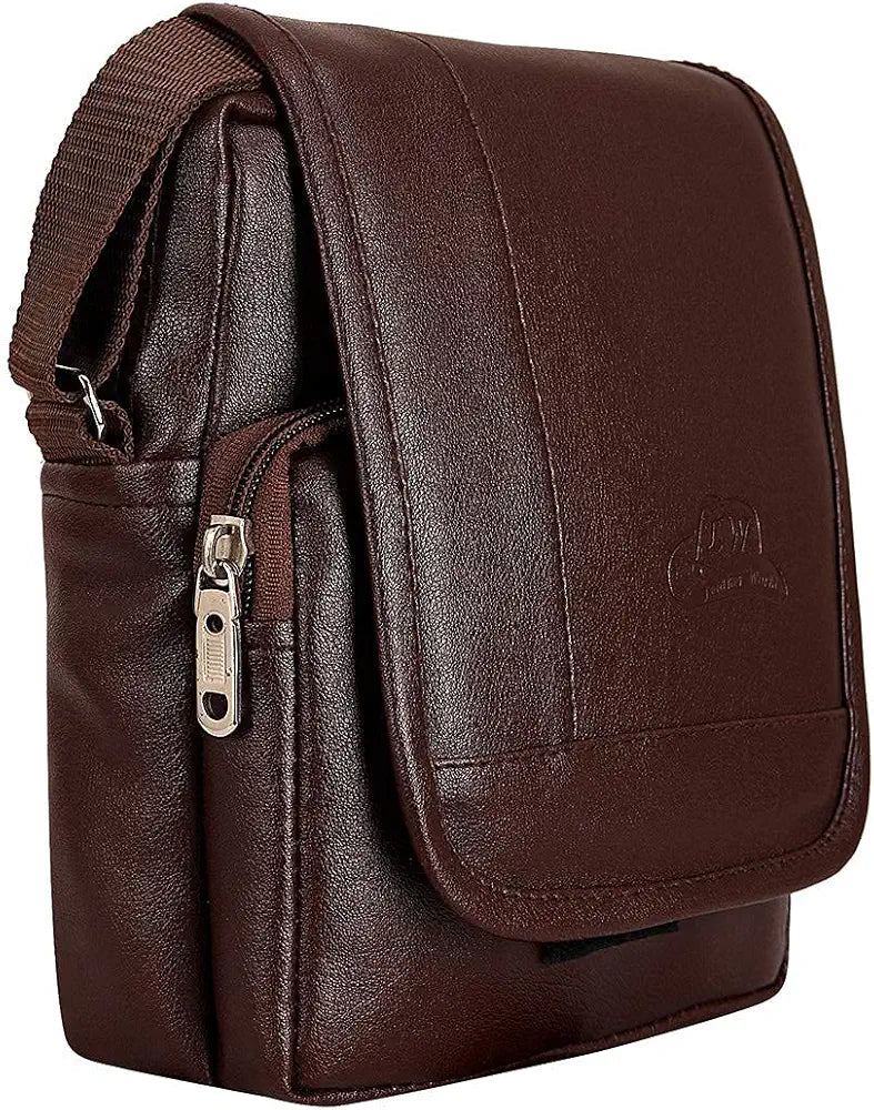 Leather World Sling Bag for Men PU Leather Messenger Cross Body Travel Office One Side Chest Shoulder Bag for Men & Women