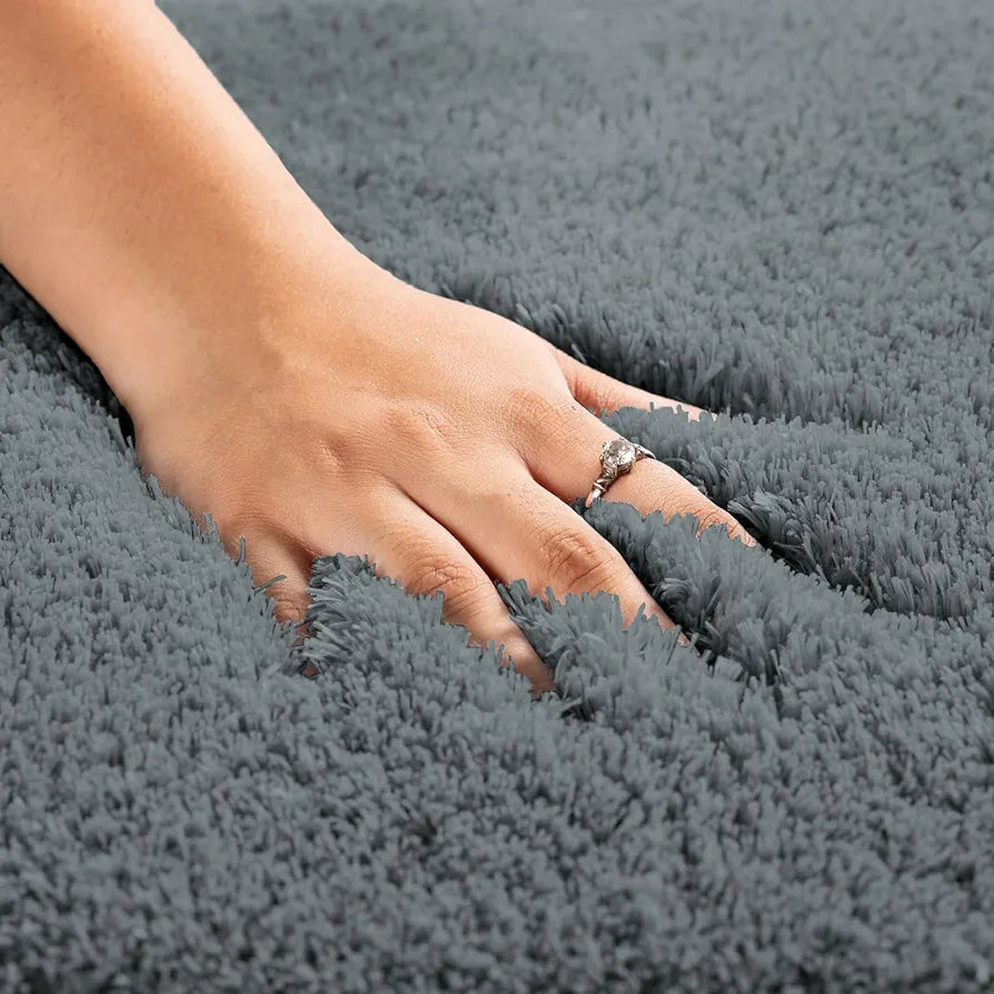 Luxe Home International Microfiber Bath Mat Super Soft Non Slip Vegas Rectangular Mats 60x90 cm Colour Grey