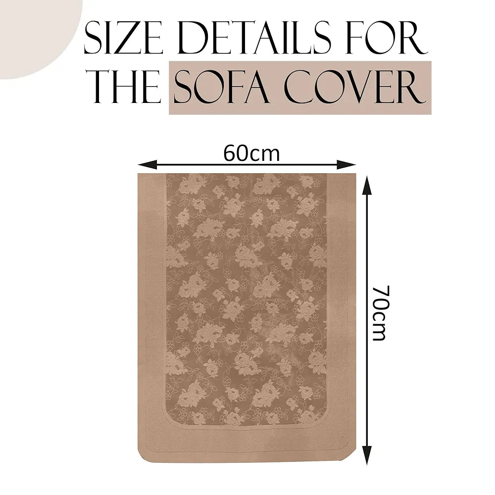 Kuber Industries Set of 6 Net Durable 2+1 Seater Sofa Covers for Living Room Self Net Hawaii Camel Brown