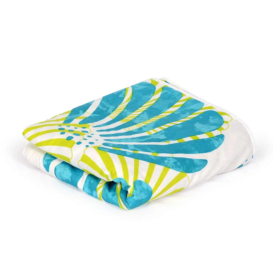 Divine Casa Glace Cotton 120 GSM Reversible Lightweight Printed Single Bed AC Dohar Blanket Quilt Colour Yellow and Blue TC - 120