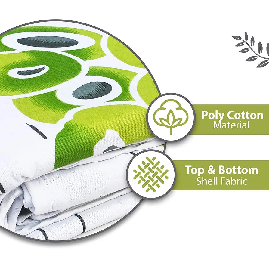 Divine Casa 120 GSM Super Soft Microfiber Cotton 3 Layer Breathable Double Bed Throw Blanket Colour Green and Grey