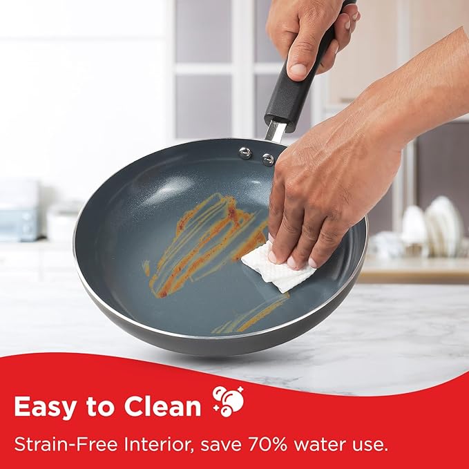Vinod Zest Ceramica Frypan - 24 cm | Natural Stick Free Deep Pan | Stylish Handle | Toxin Free | Induction and Gas Base