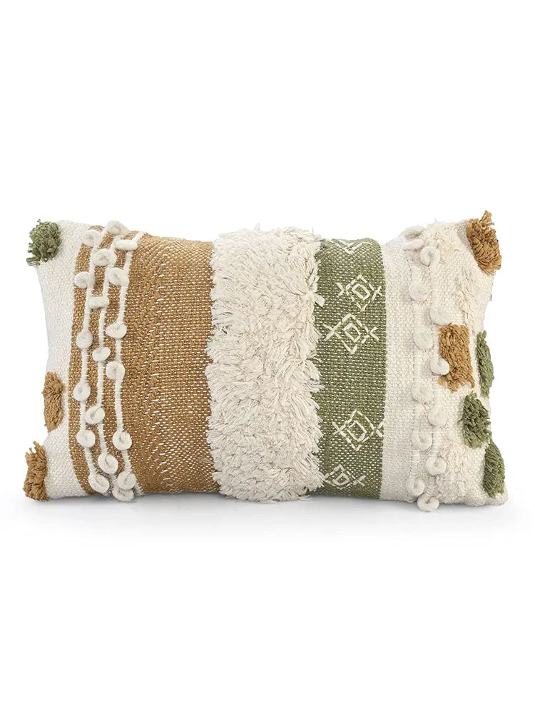 Sashaa World Earth Tones Abstract Lumbar Cushion Cover