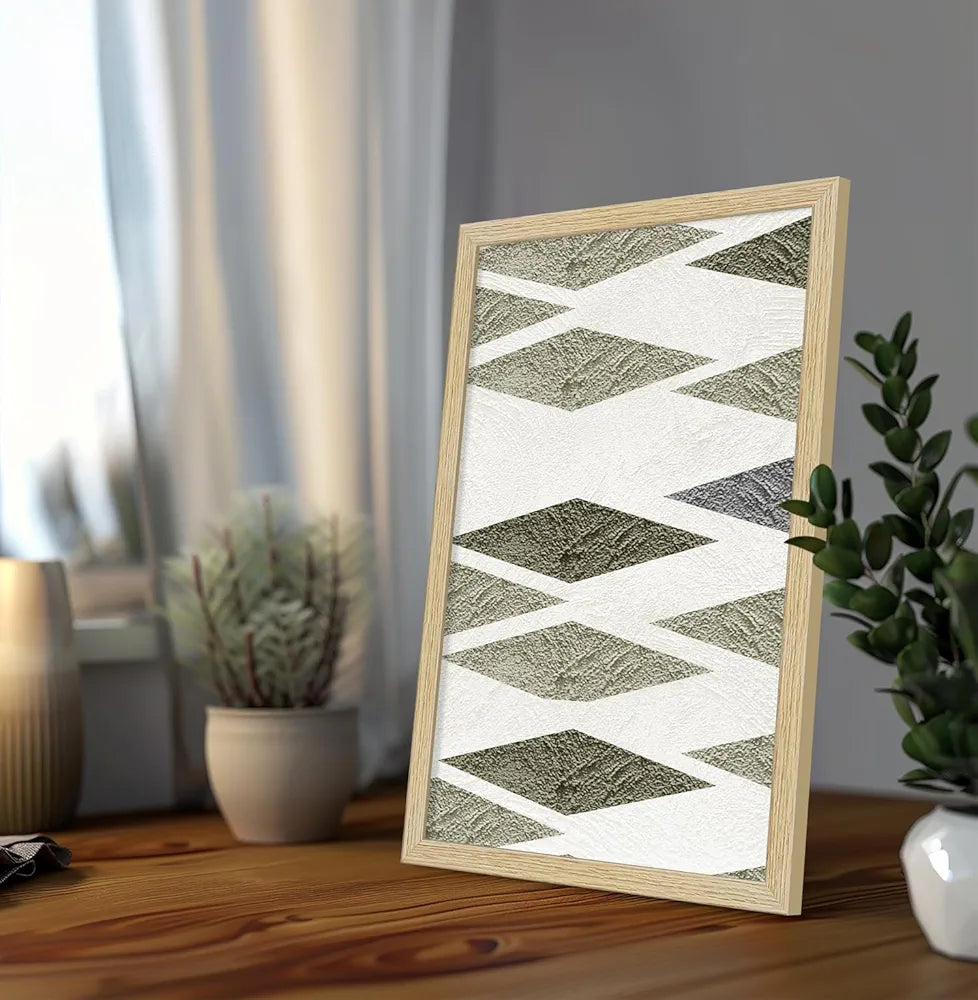 ArtX Paper Aesthetic Patterns Ferns Wall Painting Big Size Framed Painting Set Of 3