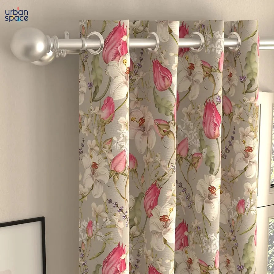 Urban Space Digital Printed Blackout Curtains for Door Bedroom Room Darkening Blackout Kids Decorative Curtains Folra Nova Grey