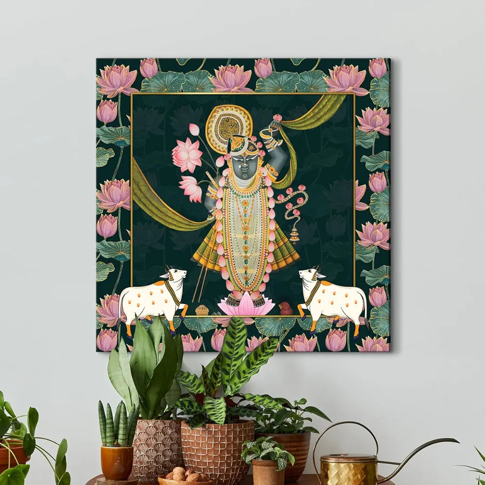 ArtX Canvas Shrinathji Pichwai Painting Shrinath Ji Big Size Wall Art Painting