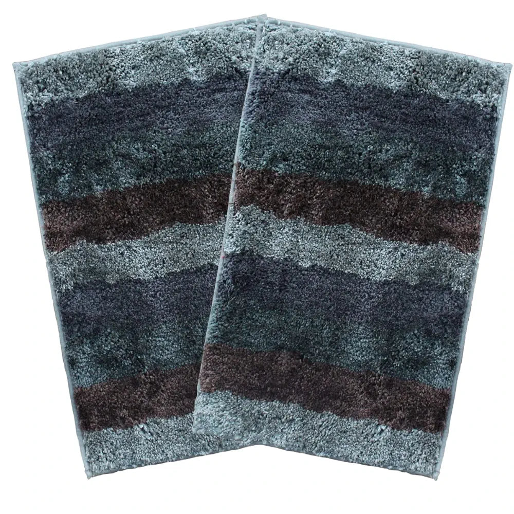 Luxe Home Jericho Doormat 2500 GSM Super Soft Microfiber Anti-Skid Mat Colour Burnt Green 40x60 cm (Pack of 2)