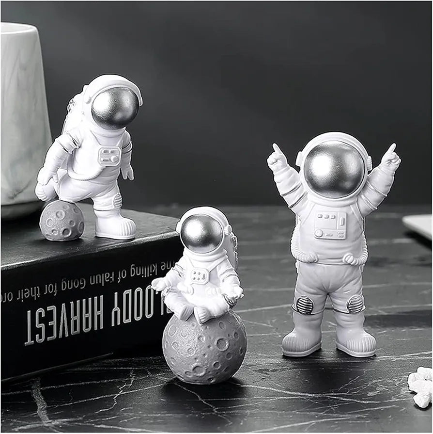 Street27 Resin Astronaut Spaceman Statue Ornament Alphabet Figurine Decors Set Of 3