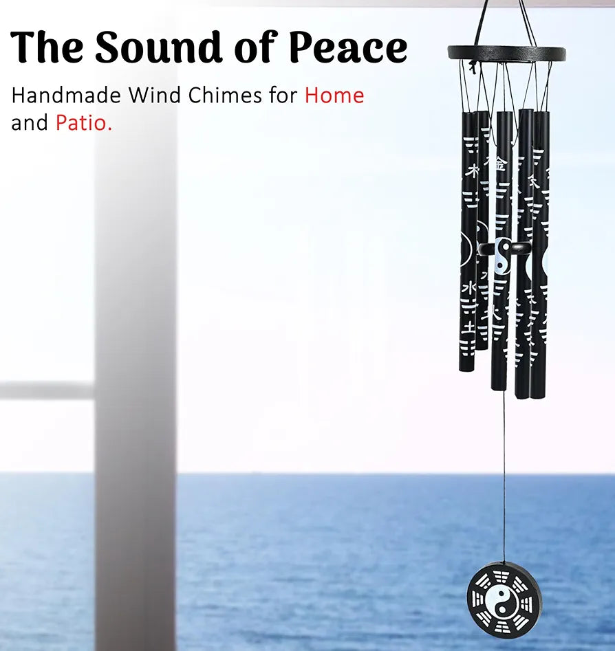 Wind Chimes for Balcony Hanging Bells Black Wind Chime -021