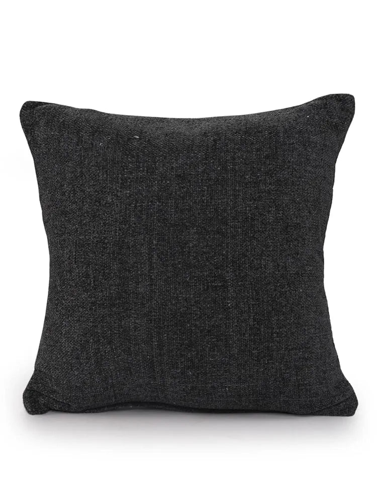 Sashaa World Colour Charcoal Chenille Cushion Cover Decorative Pillow Case
