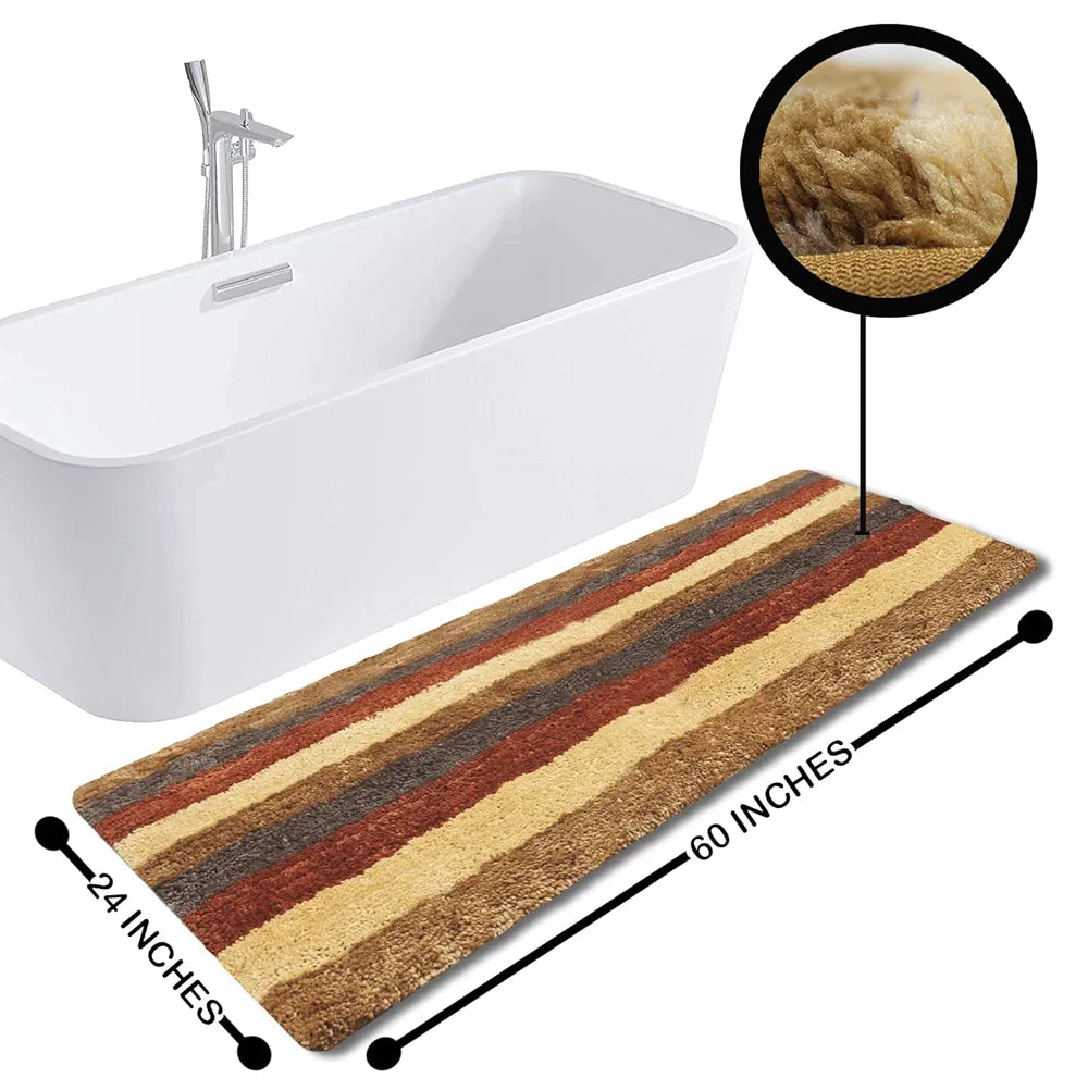 Luxe Home Jericho Runner 2500 Gsm Super Soft Microfiber Anti-Skid Washable Runner Colour Cinnamon 2x5 Feet