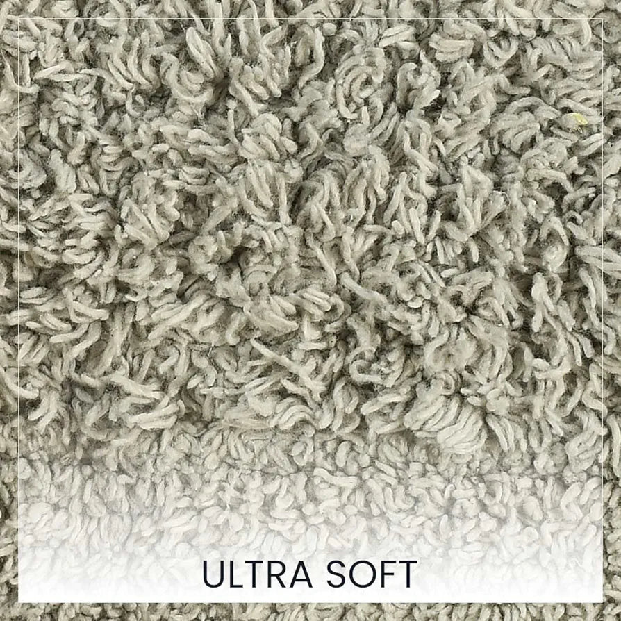 Sashaa World Solid Anti-skid Cotton Bathmat And Contour Set For Bathroom Colour Grey (Pack Of 2)