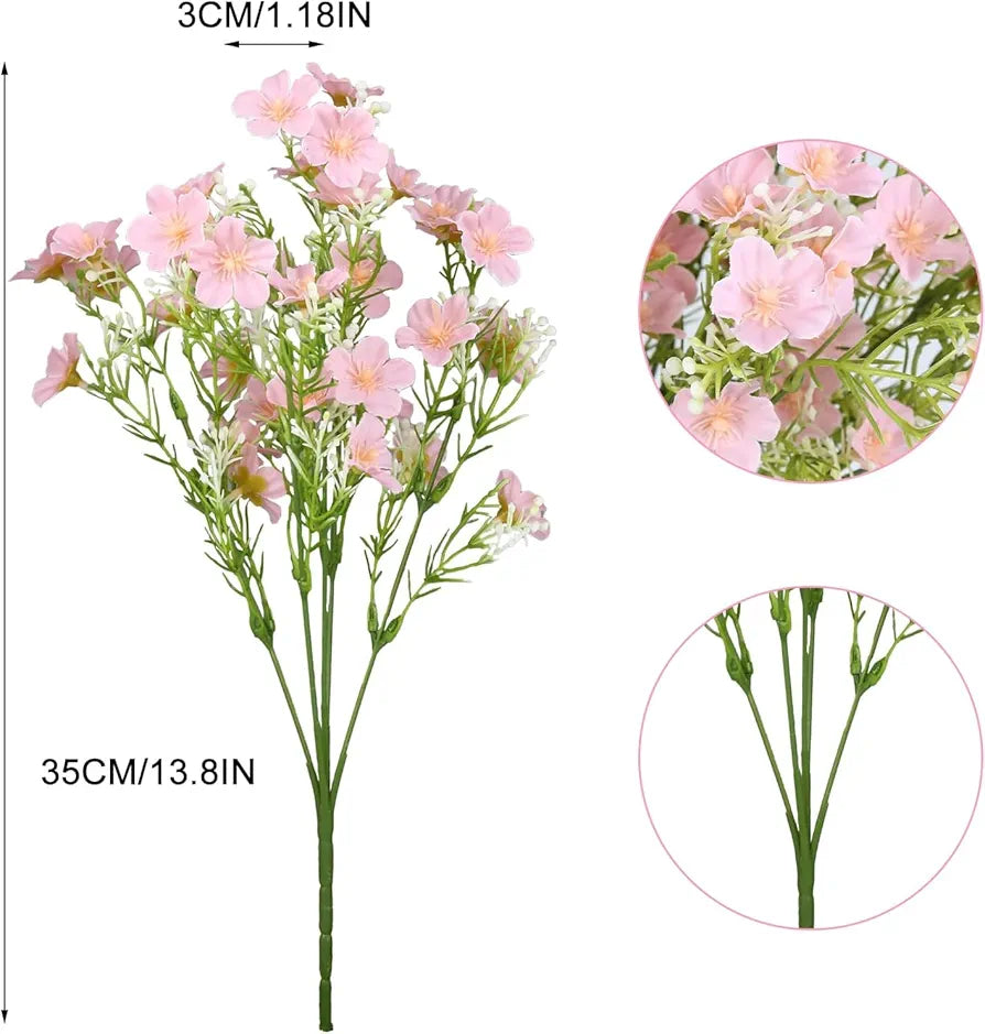 2 Pcs Artificial Flowers Bunch Milan Baby Breath 35cm Artificial Faux Gypsophila Bouquets Flower3