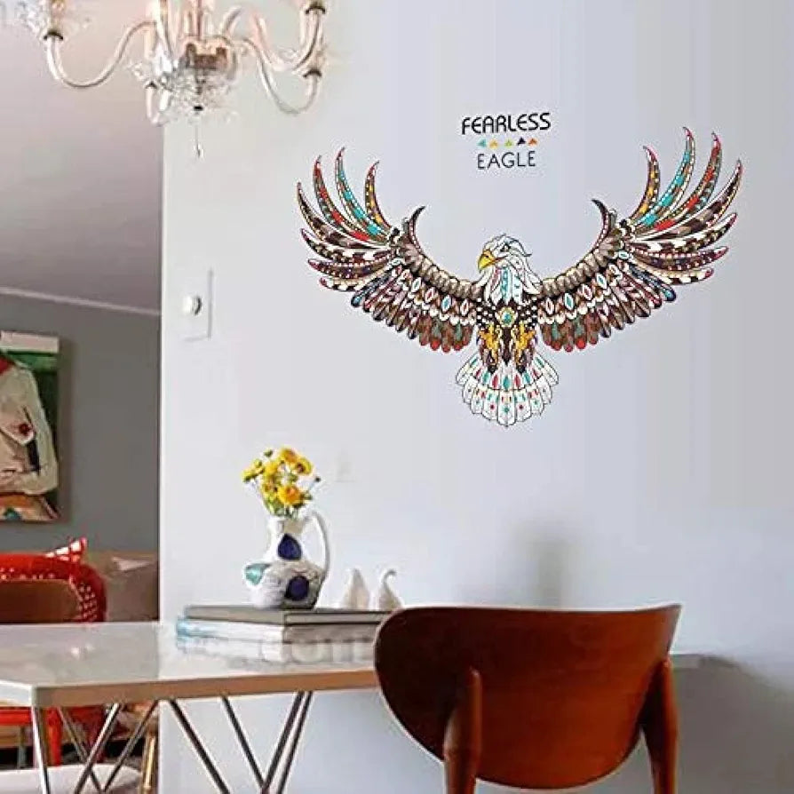Jaamso Royals New Eagle Wings Large Pvc Vinyl Self Adhesive Wall Sticker for Home