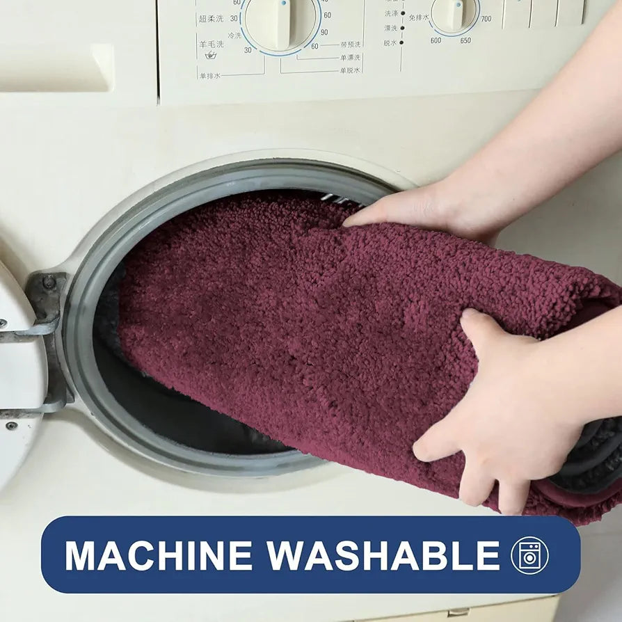 Luxe Home International Bathmat 2500 Gsm Microfiber Anti Skid Slip Colour Wine