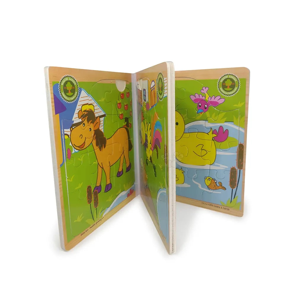 Trinkets & More – 6 in 1 3D Book Jigsaw Puzzle  | Animal Themed for Toddlers Kids 2+ Years 