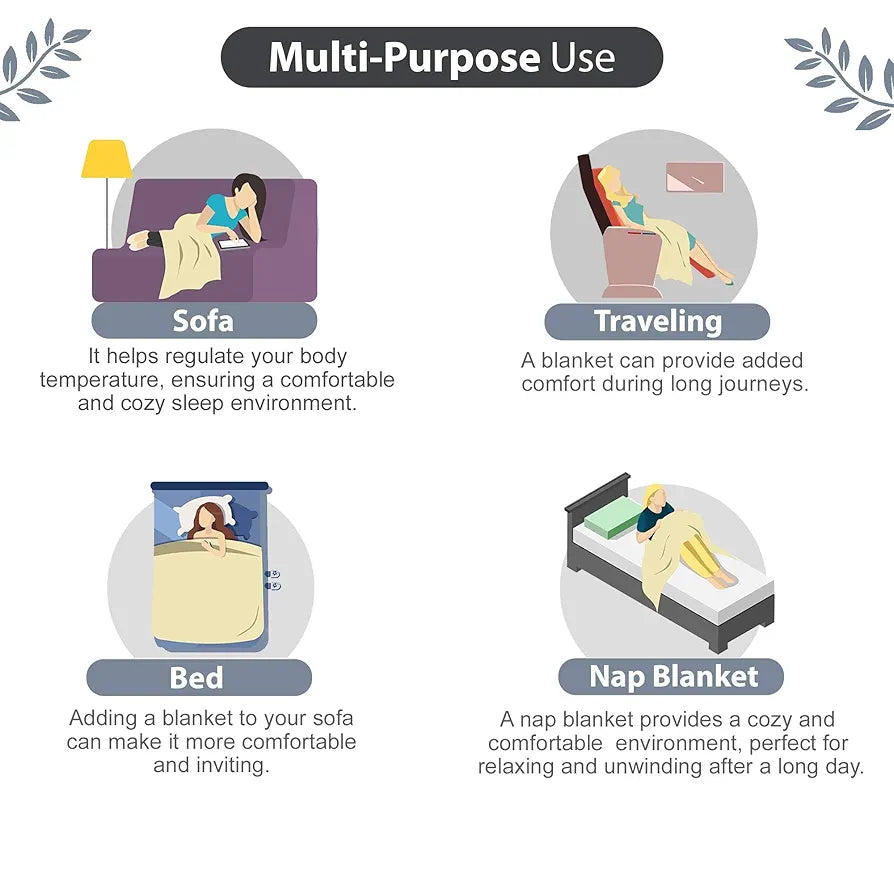 Divine Casa 120 GSM Microfiber Single Kids Dohar  Soft & Lightweight Throw Blanket Geographic Pattern Colour Stonewash Grey