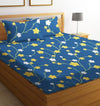 BSB Home Prime Collections 160tc Pure Microfiber Glace Cotton Double Bedsheet with 2 King Size Pillow Covers-Yellow and White