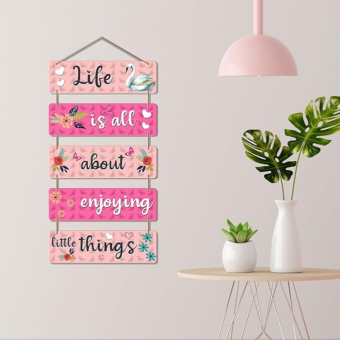 Artvibes Welcome Home Quote Decorative Wall Art Mdf Wooden Wall Hanger for Living Room