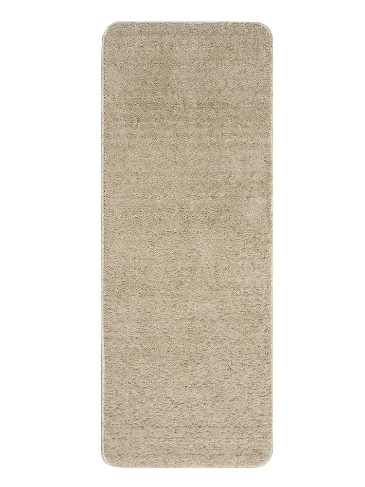 Saral Home Solid Neo Shaggy Yarn Durable & Washable Multipurpose Runner Colour Beige