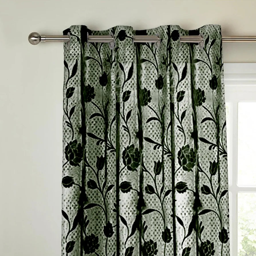 Cloth Fusion Sheer Curtain Door 7 Feet Rose-Grey