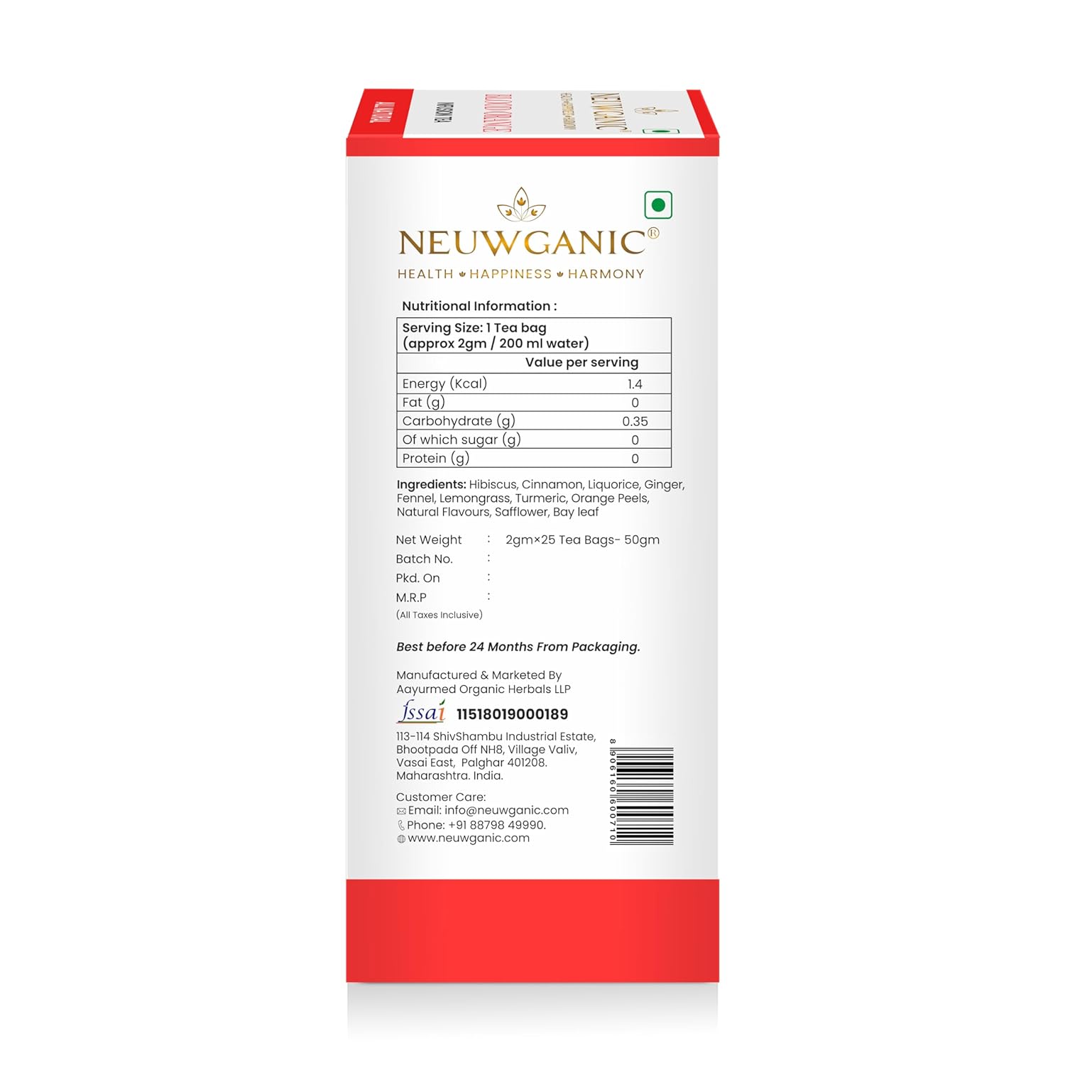 Neuwganic - Blood Orange Infusion Tea Bags - 25 Pyramid Tea Bags