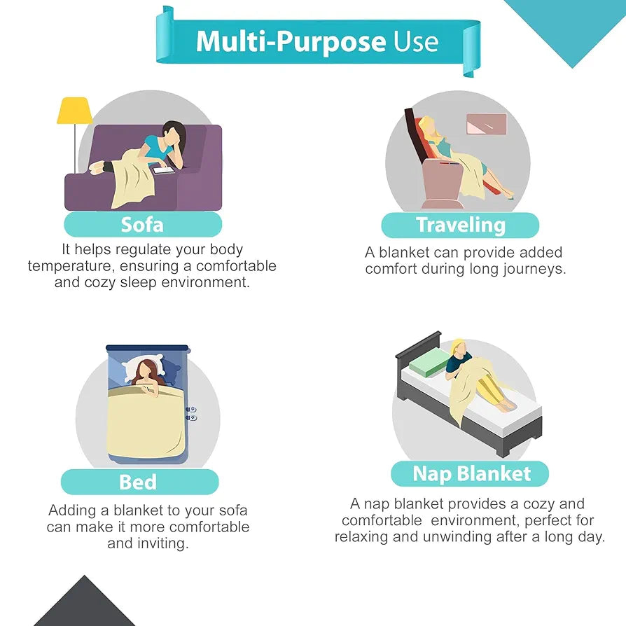 Divine Casa 100% Cotton 144 TC Reversible Geometric Printed Double Bed AC Dohar Blanket for Mild Winter TC - 144 Colour Crystal Teal