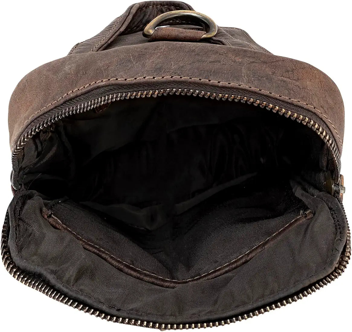 Goatter Genuine Leather Chest Crossbody Sling Backpack Bag Travel Bike Gym Daypack for Men And Women