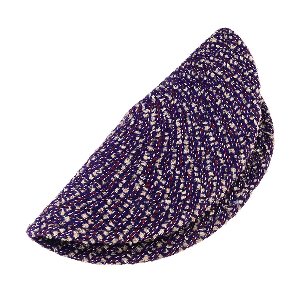 Kuber Industries Round Shape Feather Door Mat Cotton Reversible Small Size Purple