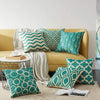 Aerohaven Set of 6 Satin Abstract Designer Decorative Throw Pillow/Cushion Covers Aqua/ Sea Green