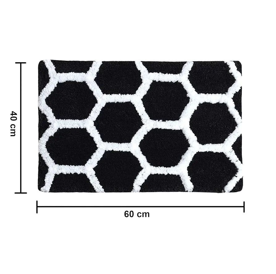 Aerohaven Abstract Modern Anti Slip Bathmat Black Colour Microfiber