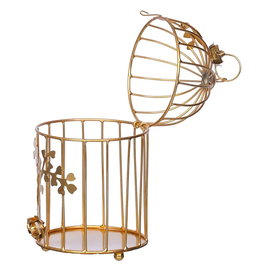 Webelkart Gold Plated Colour tealight Candle Holder with Flower Vine- Diwali Candle Holder