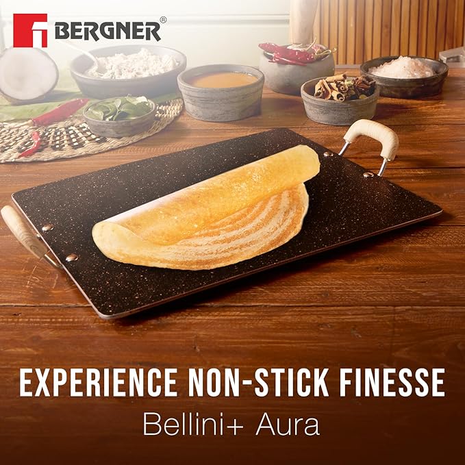 Bergner Bellini Plus Aura 5-layer Non-stick 30cm Pathri Tawa, Flat Rectangle Pathri Tawa