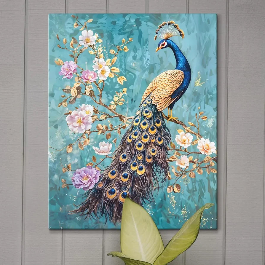 ArtX Canvas Peacock Painting For Wall Vastu Abstract