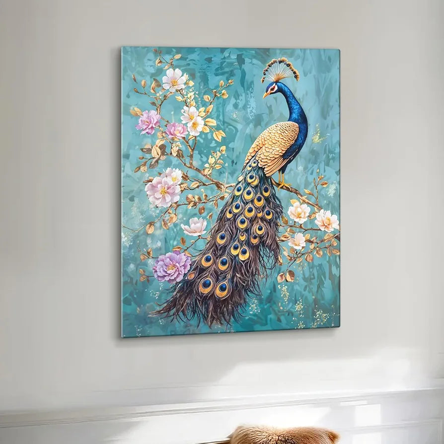 ArtX Canvas Peacock Painting For Wall Vastu Abstract