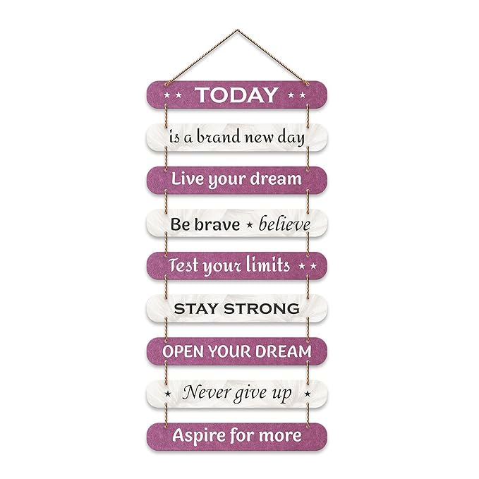 Artvibes Decorative Positive Quote Printed Wooden Wall Hanging for Home Decor Items