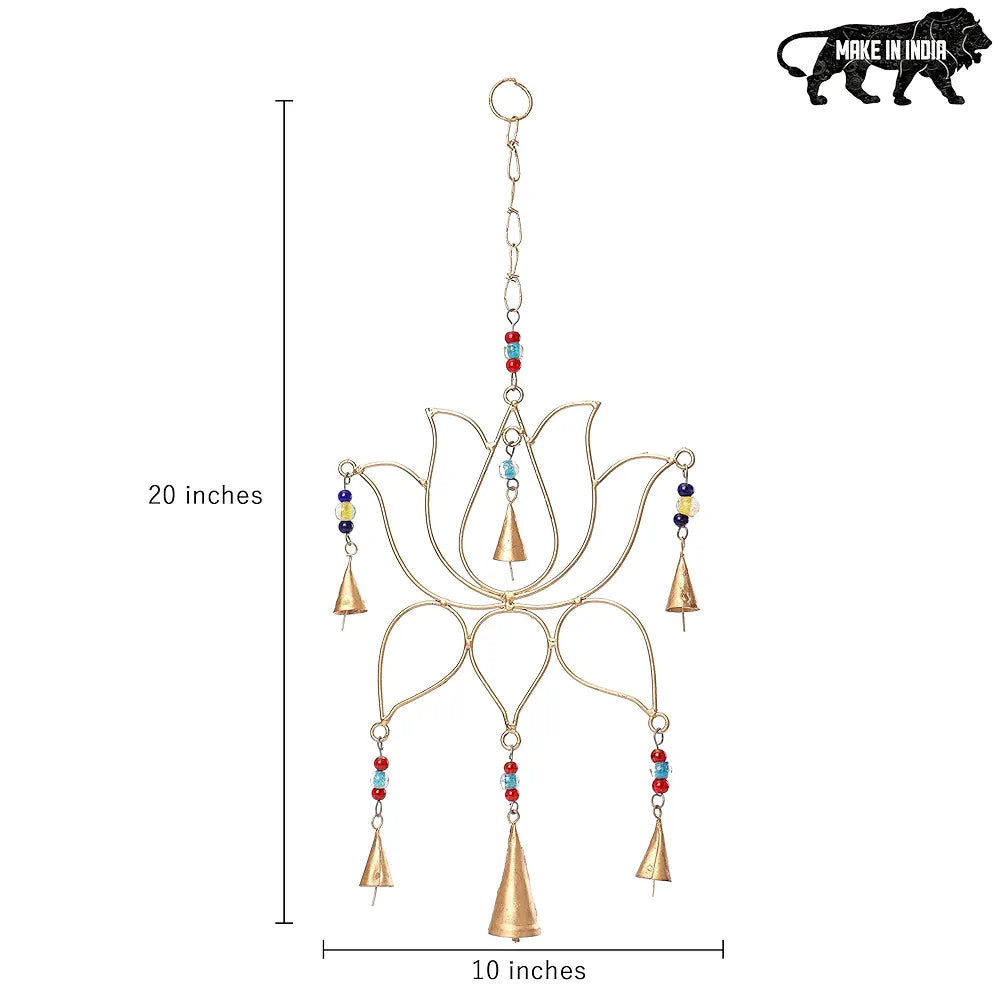 Duli Metal Lotus Windchime Wall Hanging, Feng Shui