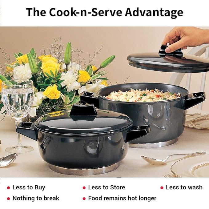 Hawkins Futura 4 Litre Cook n Serve Bowl Hard Anodised Saucepan with Hard Anodised Lid