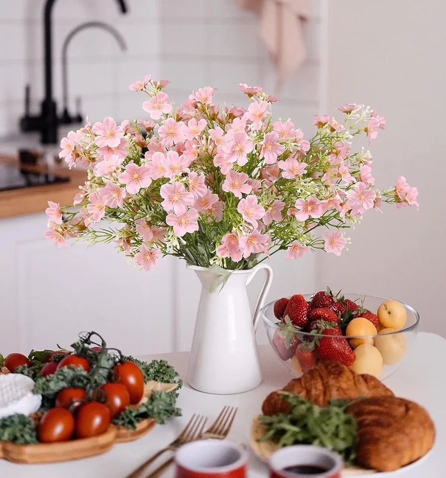 2 Pcs Artificial Flowers Bunch Milan Baby Breath 35cm Artificial Faux Gypsophila Bouquets Flower3