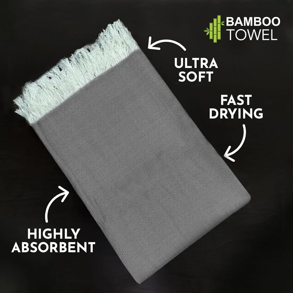 Heelium Bamboo Bath Towel Ultra Soft & Lightweight Highly Absorbent & Fast Drying Turkish Towel for Bath