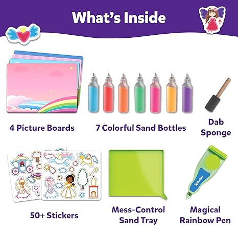 Skillmatics Art & Craft Activity Sand Tastic Art Unicorns & Princesses Sand Art for Kids