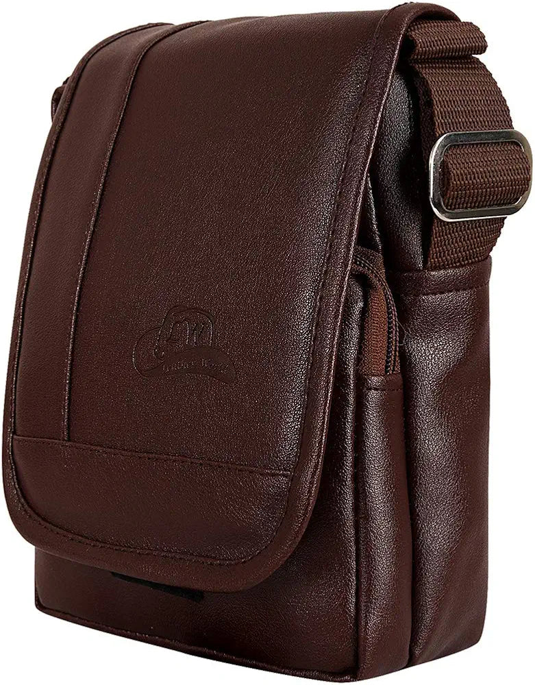 Leather World Sling Bag for Men PU Leather Messenger Cross Body Travel Office One Side Chest Shoulder Bag for Men & Women